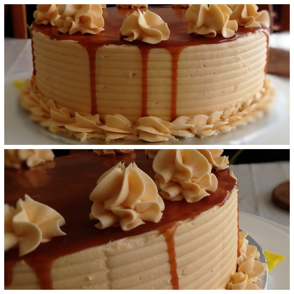 Birthday Cake with Caramel Dripping Pastry Cream22